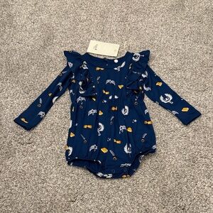 Kyte Baby x Harry Potter Navy Blue Bubble Romper with Ruffles 12-18 Months